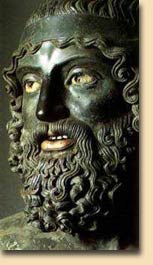 Eroe di riace, Grecia, VI sec. a.C., statua fusa a cera persa